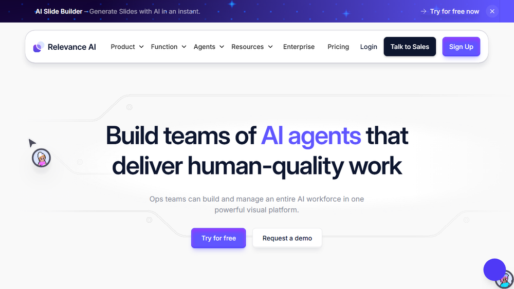 Screenshot of Relevance AI Screenshot of Relevance AI