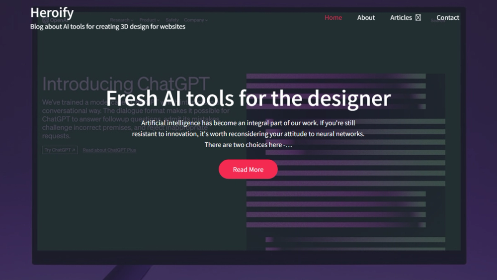 Screenshot of Heroify - AI for 3D Design Screenshot of Heroify - AI for 3D Design