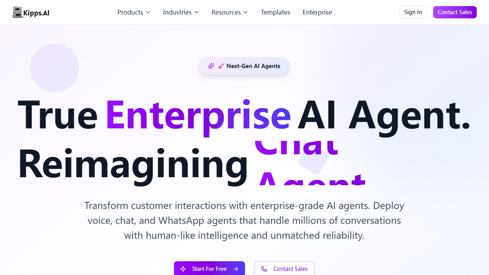 Screenshot of Kipps.AI - AI Agents for Businesses