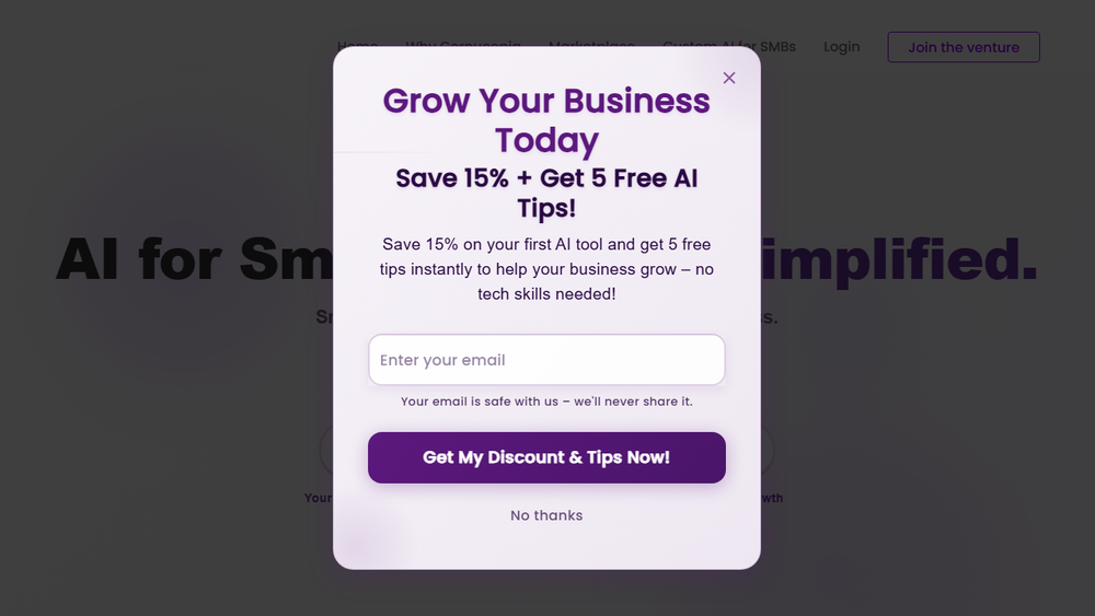 Screenshot of Cornucopia AI