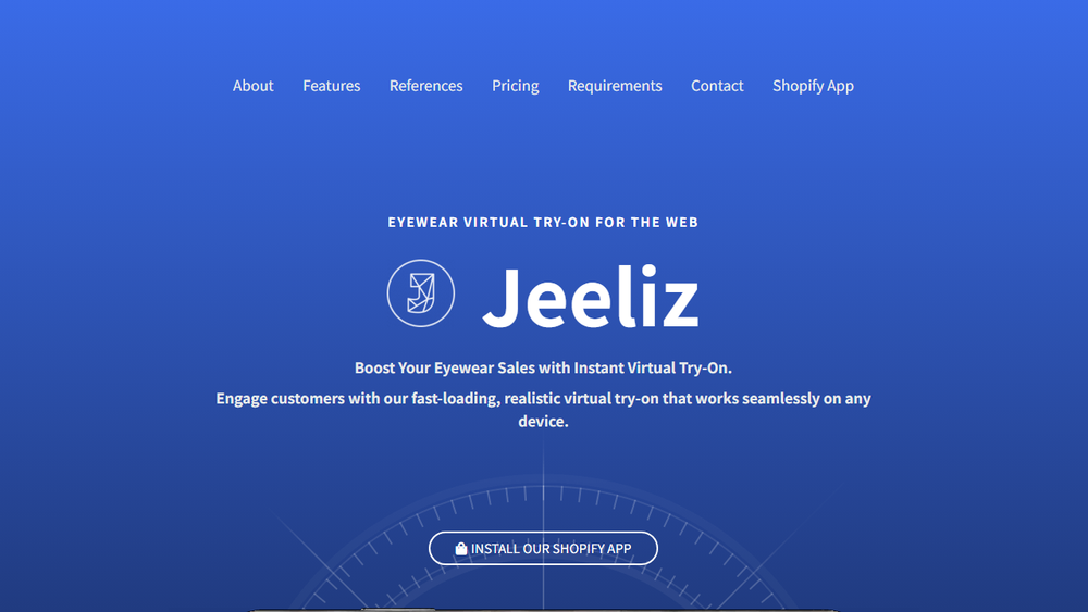 Screenshot of Jeeliz Eyewear Virtual Try-On