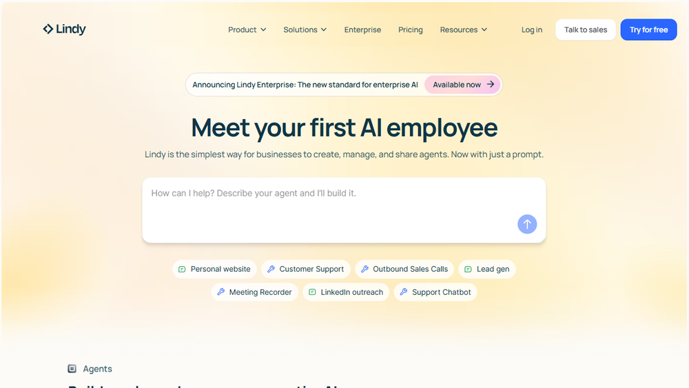 Screenshot of Lindy - Your First AI Employee Screenshot of Lindy - Your First AI Employee