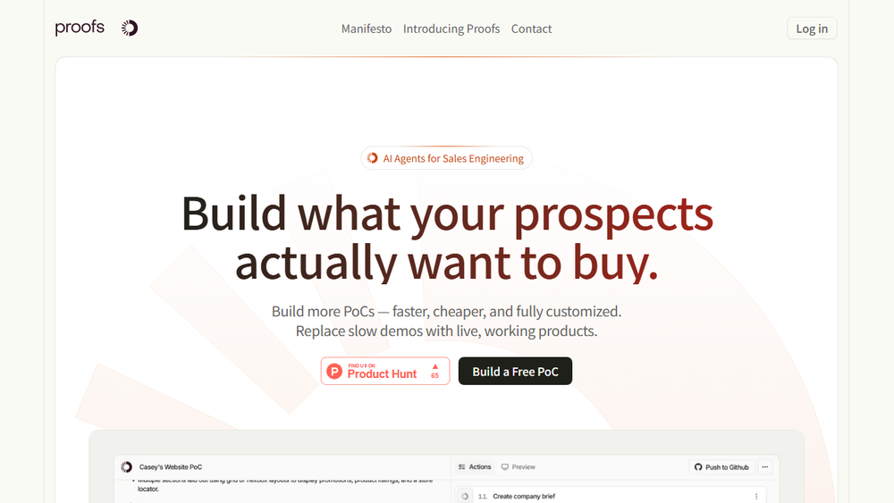 Screenshot of Proofs.io