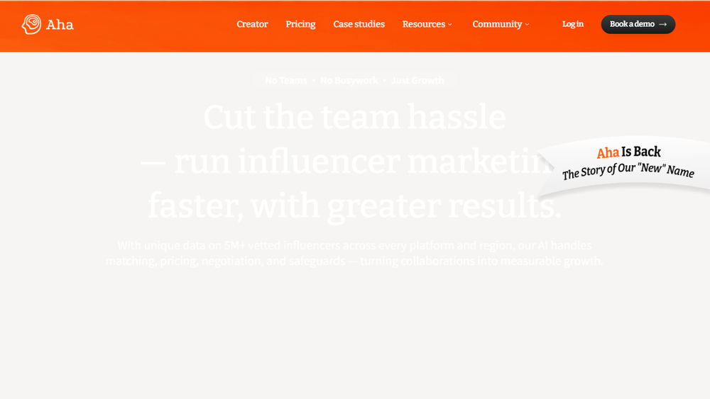 Screenshot of Aha - Influencer Marketing AI Agent Screenshot of Aha - Influencer Marketing AI Agent