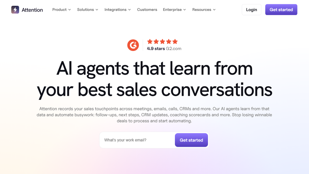 Screenshot of Attention AI Sales Agents