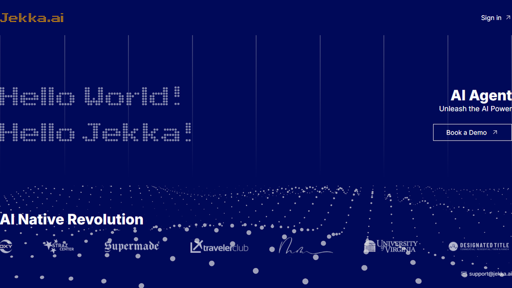 Screenshot of Jekka.ai - AI Native Revolution Screenshot of Jekka.ai - AI Native Revolution