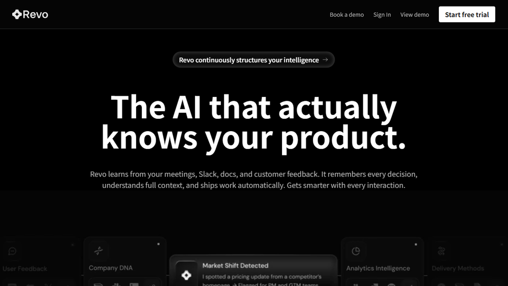 Screenshot of Revo AI