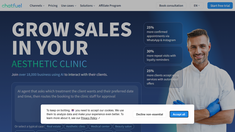 Screenshot of Chatfuel Screenshot of Chatfuel