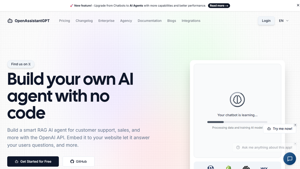 Screenshot of OpenAssistantGPT Screenshot of OpenAssistantGPT
