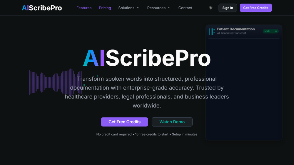 Screenshot of AI Scribe Pro Screenshot of AI Scribe Pro