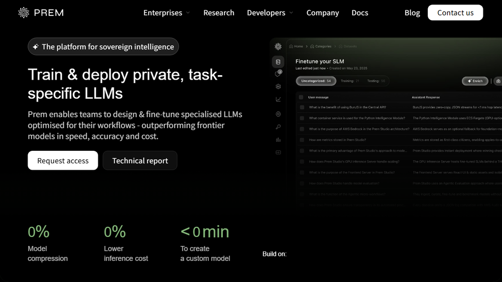 Screenshot of Prem AI