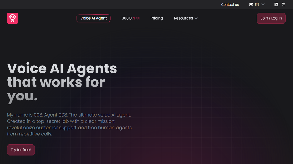 Screenshot of 008 Voice AI Agents