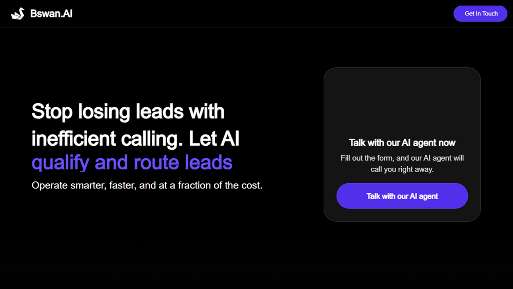 Screenshot of BSwan.ai Screenshot of BSwan.ai