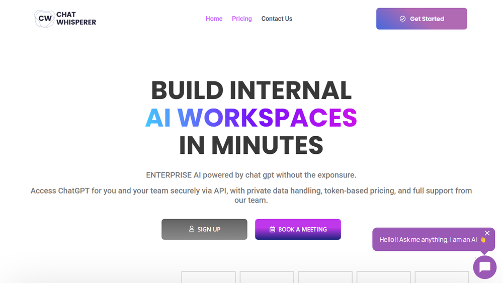 Screenshot of Chat Whisperer: Internal AI Assistant