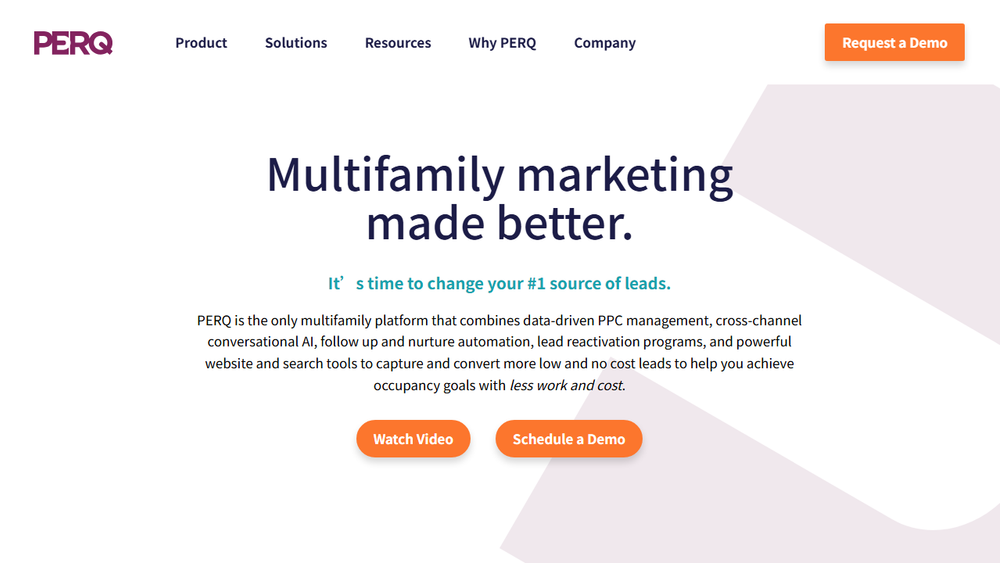 Screenshot of PERQ: AI Lead Management for Multifamily Screenshot of PERQ: AI Lead Management for Multifamily