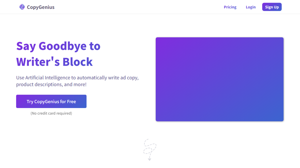 Screenshot of CopyGenius