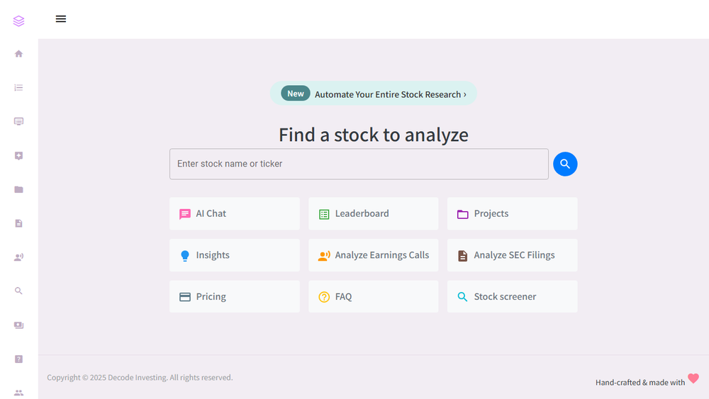 Screenshot of Decode Investing Screenshot of Decode Investing