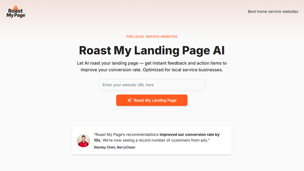 Screenshot of Roast My Landing Page AI