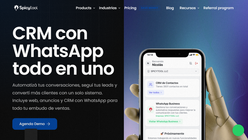 Screenshot of Spicytool: CRM with WhatsApp for Increased Sales