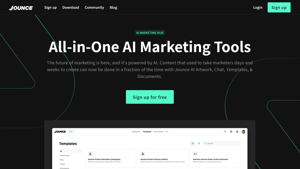 Screenshot of Jounce AI Marketing Tools Screenshot of Jounce AI Marketing Tools