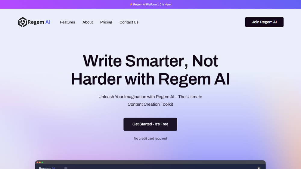 Screenshot of Regem AI Platform Screenshot of Regem AI Platform