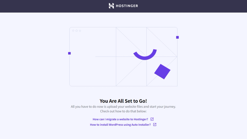 Screenshot of Hostinger Default Page