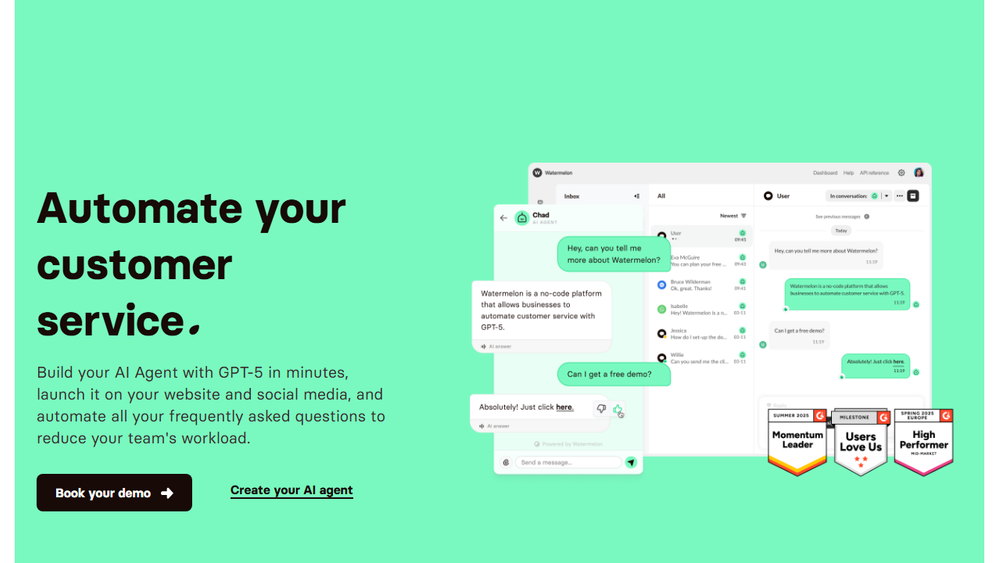 Screenshot of Watermelon AI Agents Platform Screenshot of Watermelon AI Agents Platform