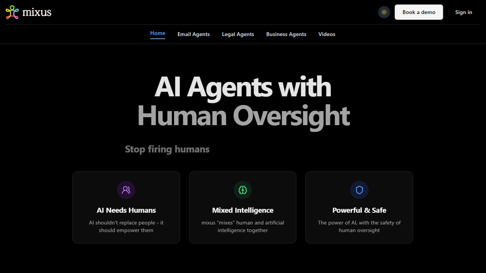 Screenshot of mixus.ai Screenshot of mixus.ai