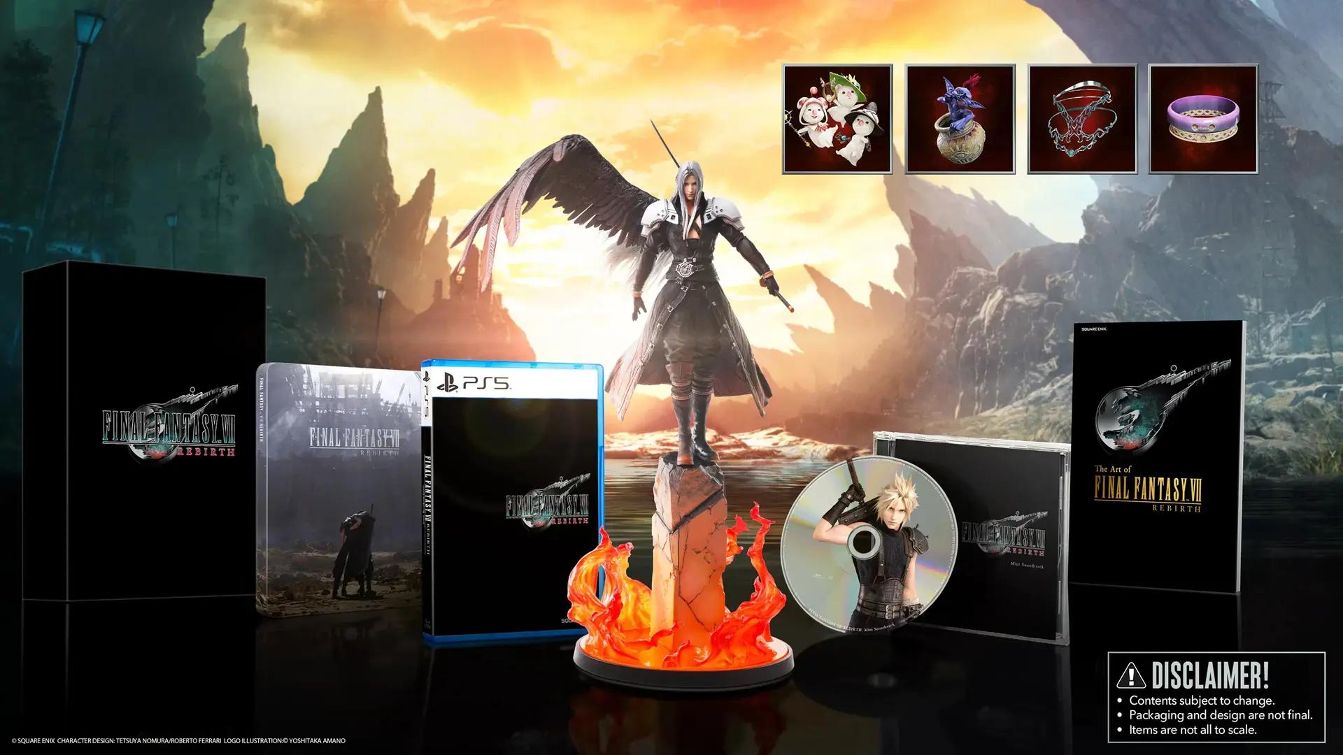 Final Fantasy VII Rebirth buying guide cover comparing Standard, Digital Deluxe, dan Collector's Edition