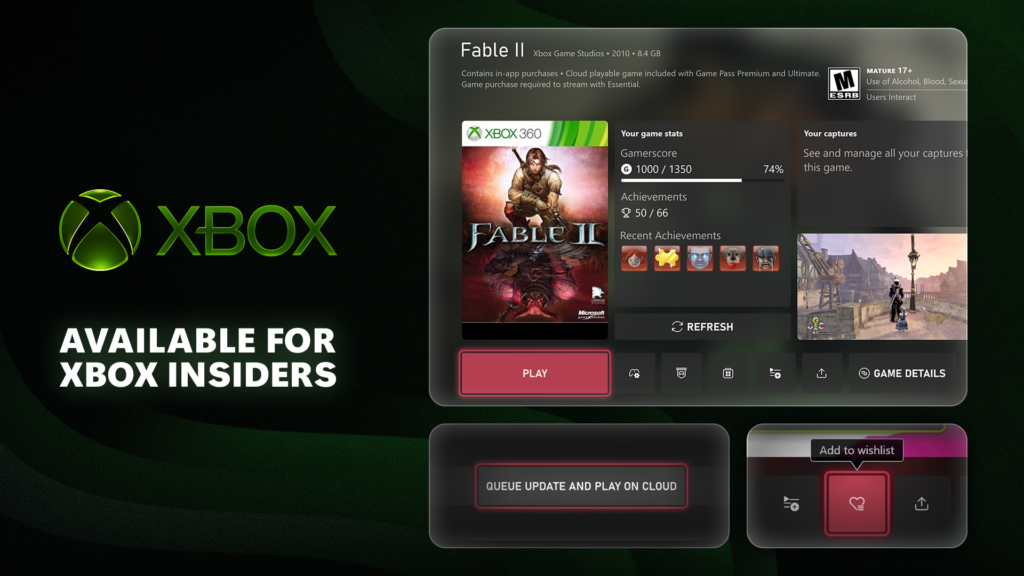 Xbox Insider Alpha Skip-Ahead Dapet Gamertag 15 Karakter, Xbox 360 Achievement di Game Hub, dan Play via Cloud Pas Update