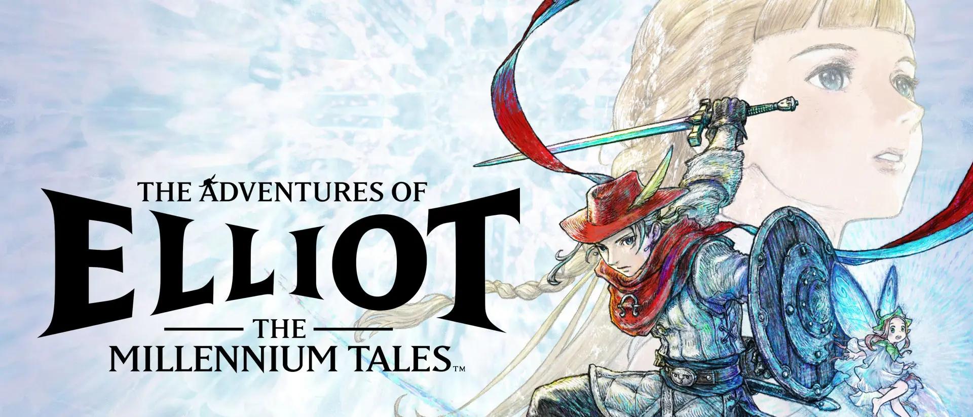 Hero image The Adventures of Elliot The Millennium Tales showing Elliot dan Faie menjelajahi reruntuhan HD-2D