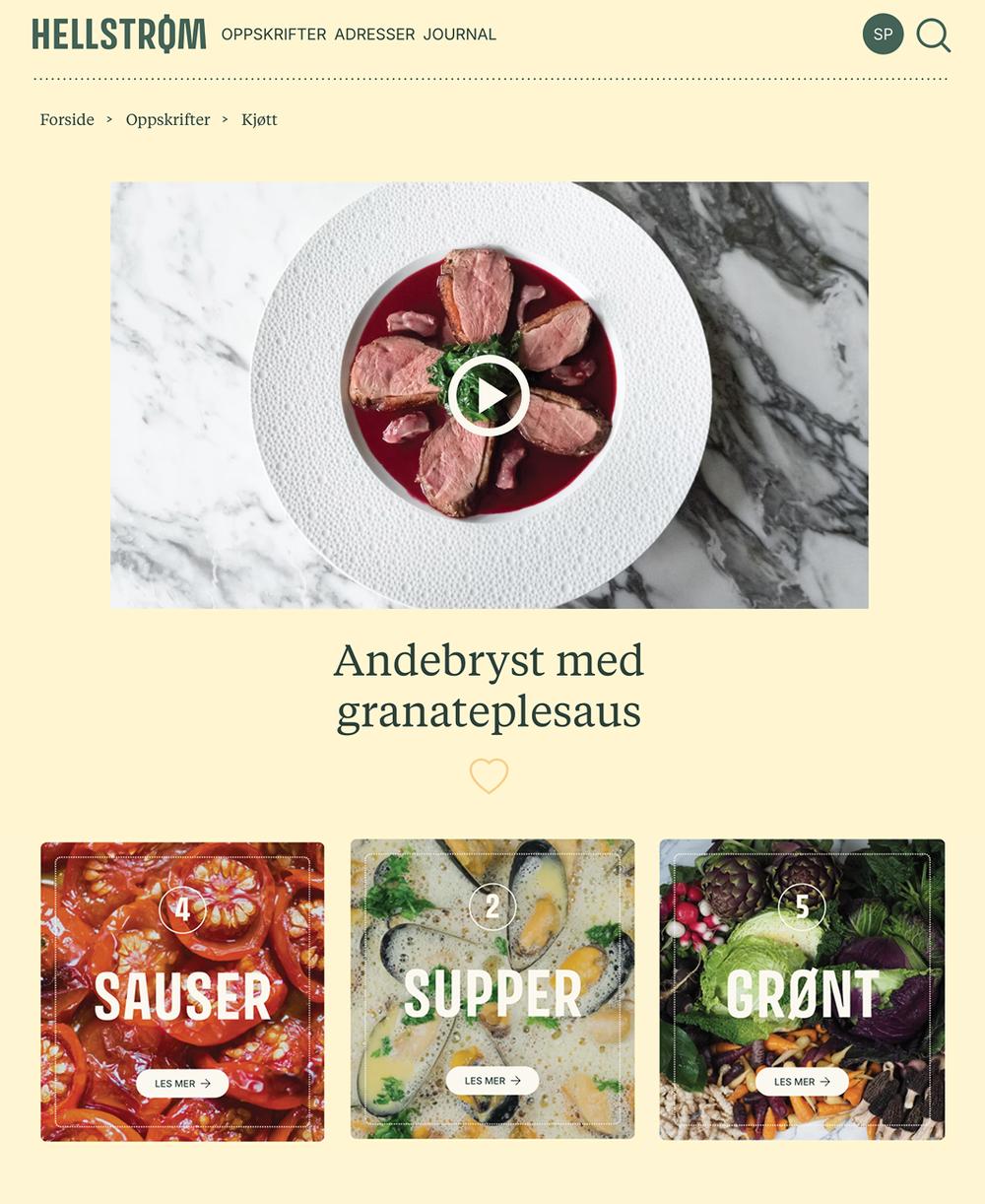 Oppskrift på nettsiden