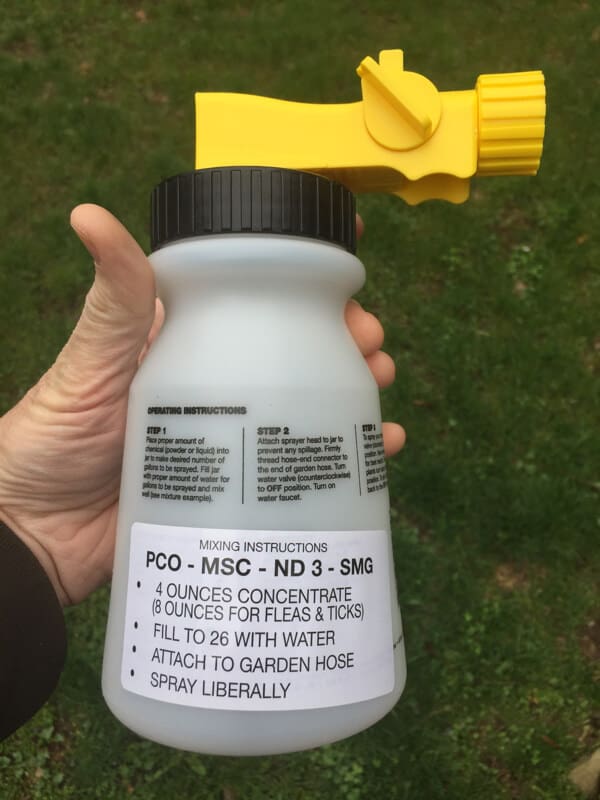 Cedar oil hose end sprayer