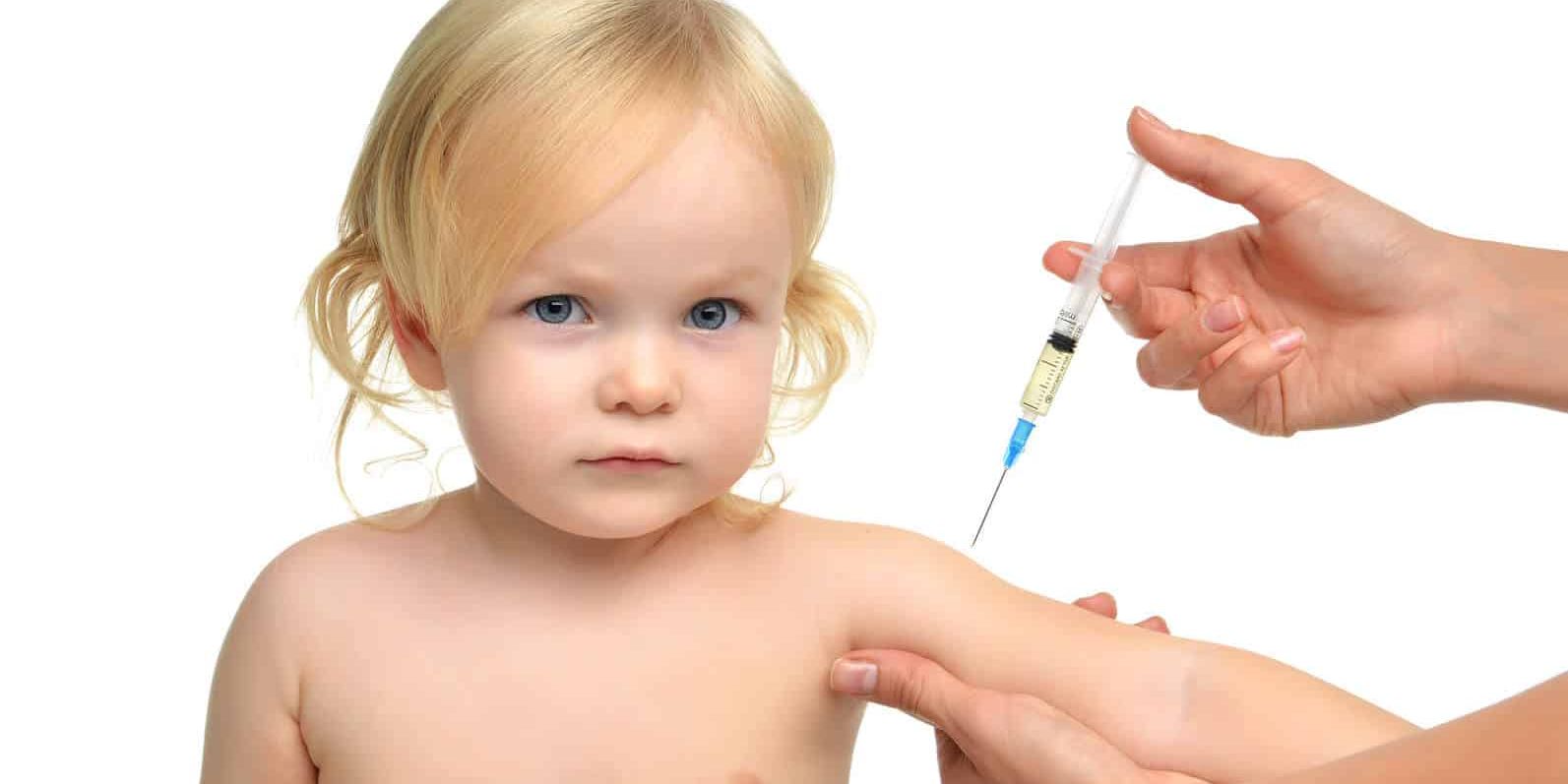 Child getting flu shot