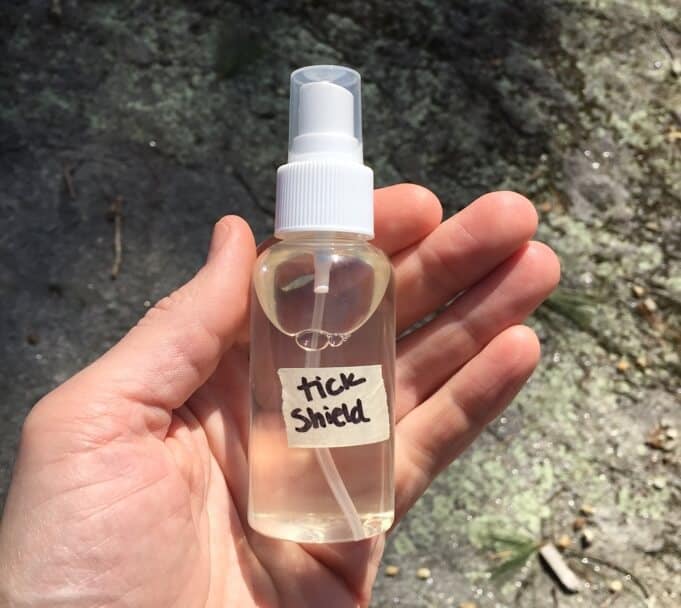Small spray bottle of cedarwood oil