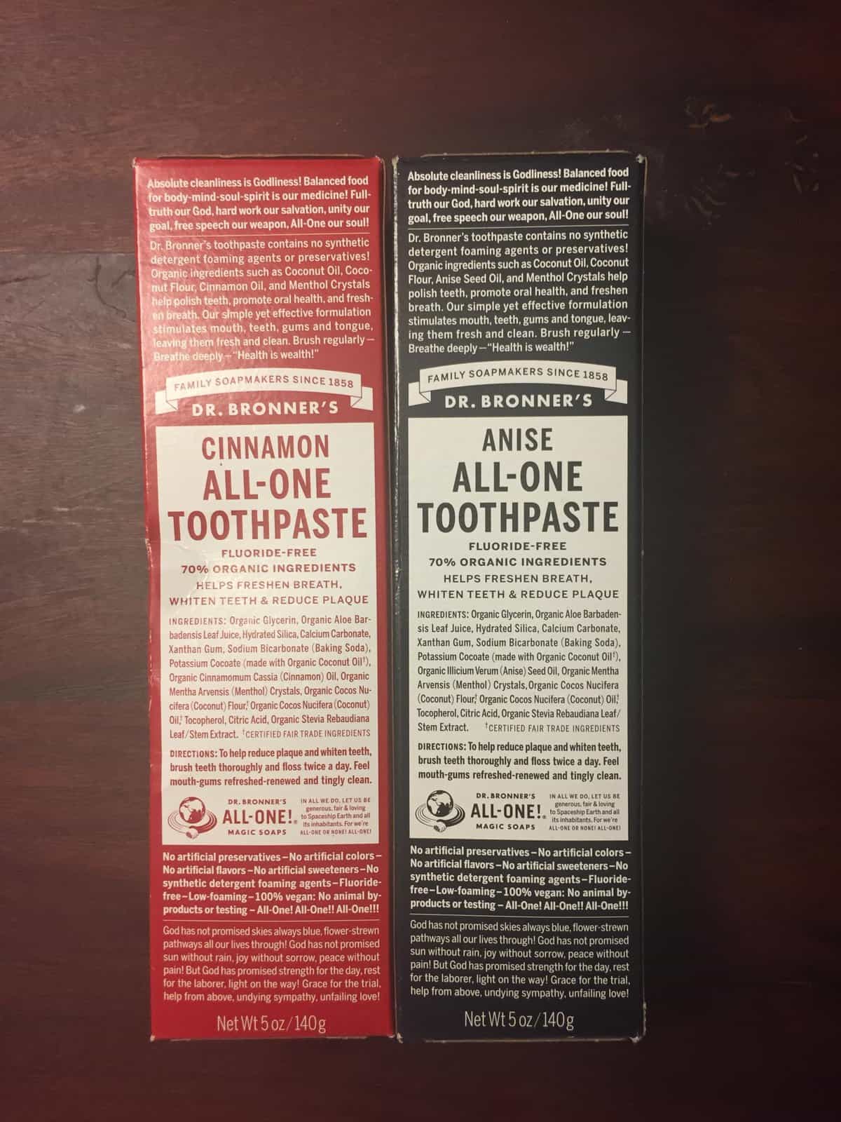 Dr. Bronner's All-One Toothpaste - Cinnamon and Anise flavors
