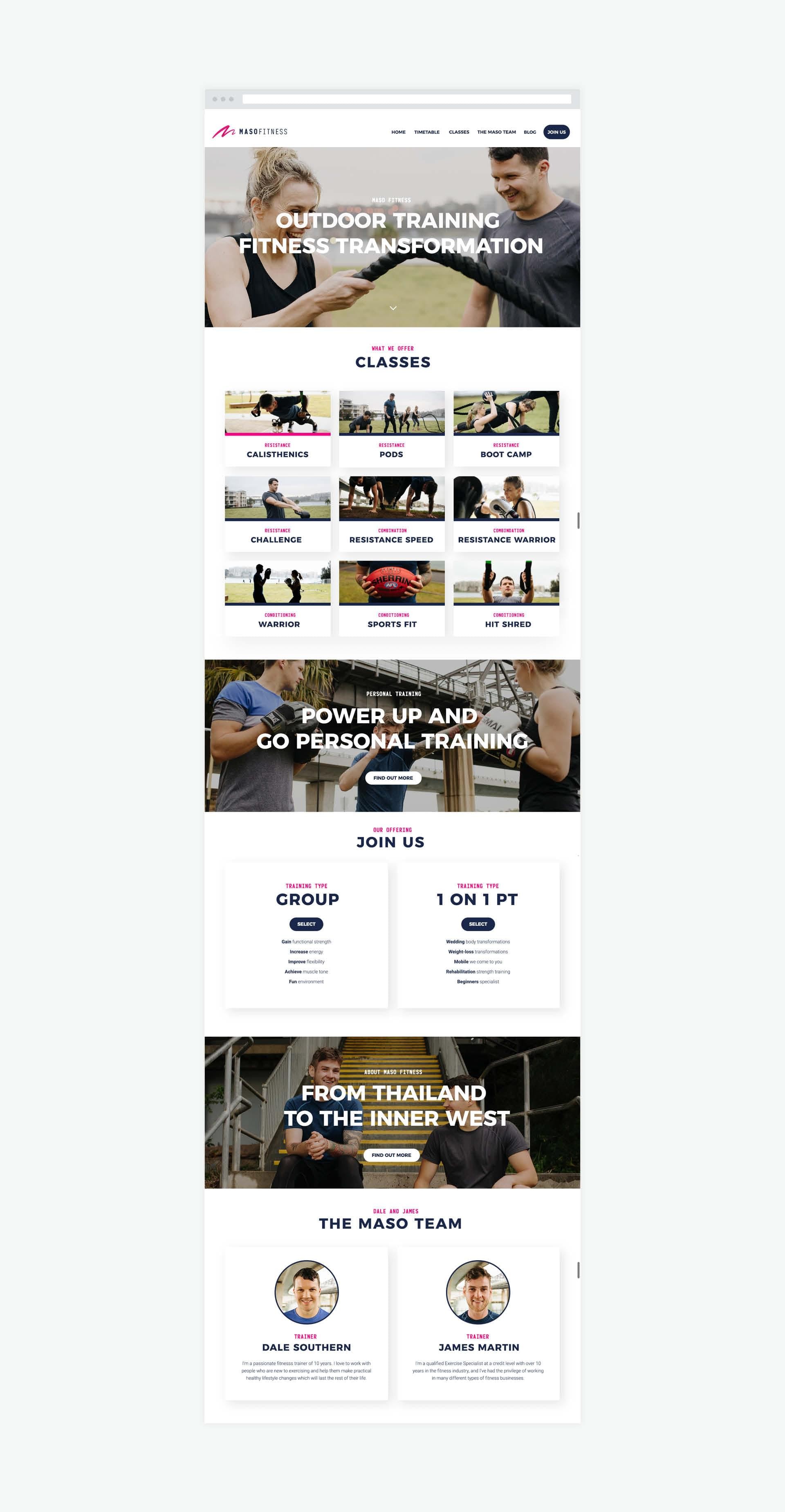 The homepage was built using Wordpress
