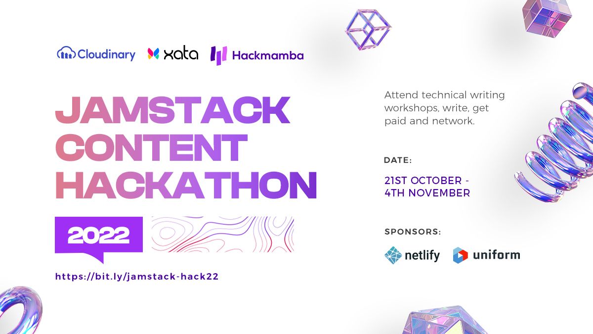 Hackathon image banner with information