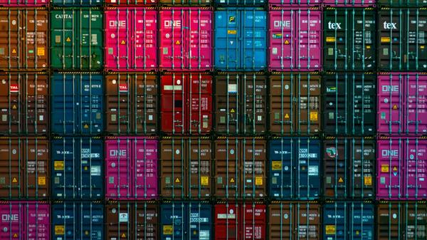 Colorful freight containers