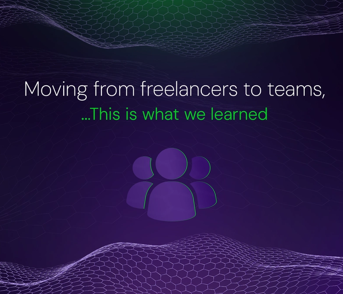 Banner image of the blog post Moving from freelancers to teams, here’s what we learned