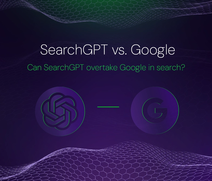 Banner image of the blog post SearchGPT vs. Google: Can SearchGPT overtake Google in search?