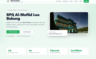 Desain Website RPQ Al-Mufiid Loa Bakung
