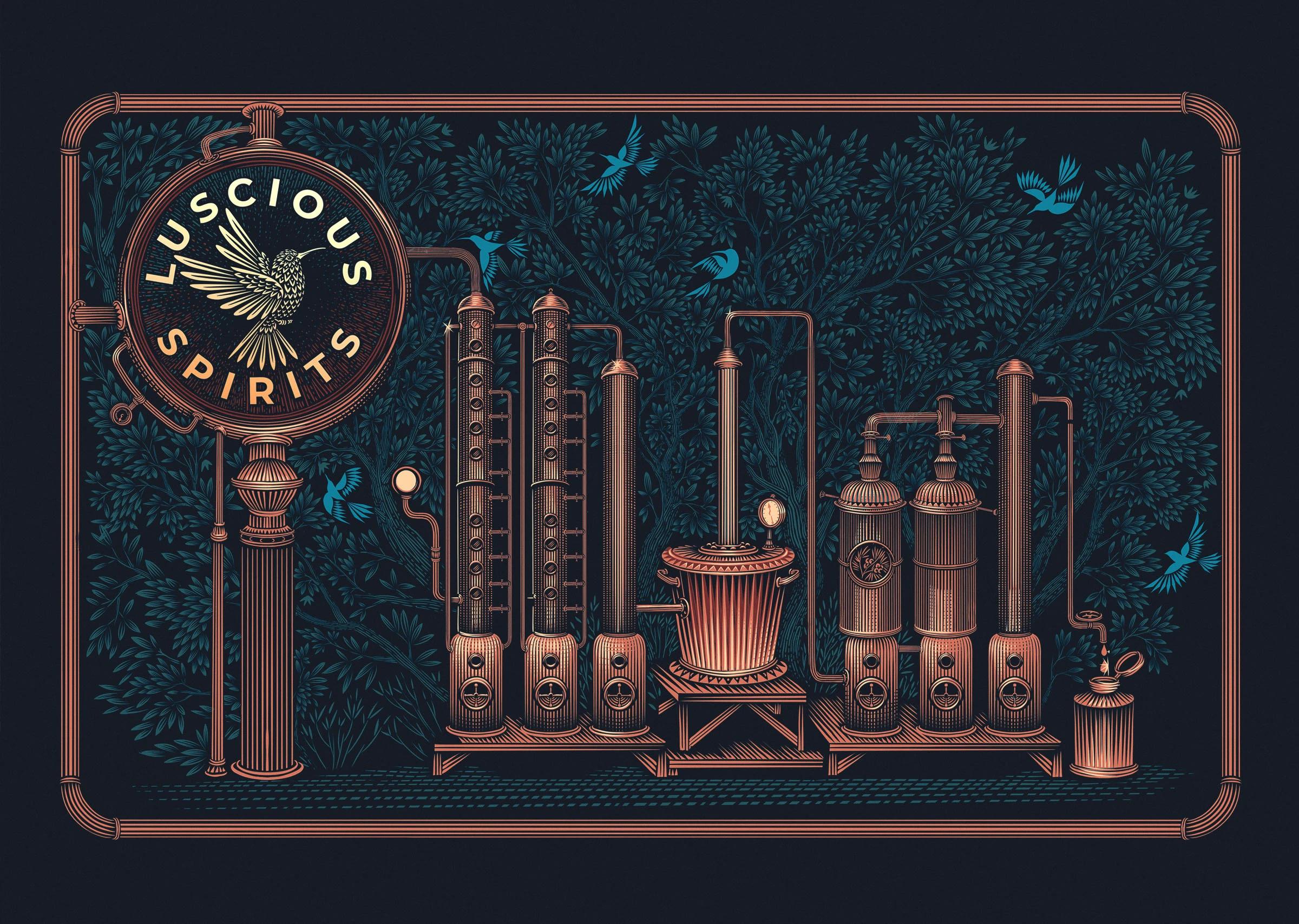 Luscous Spirits Gin: Yaroslav Shkriblyak's Illustrated Packaging