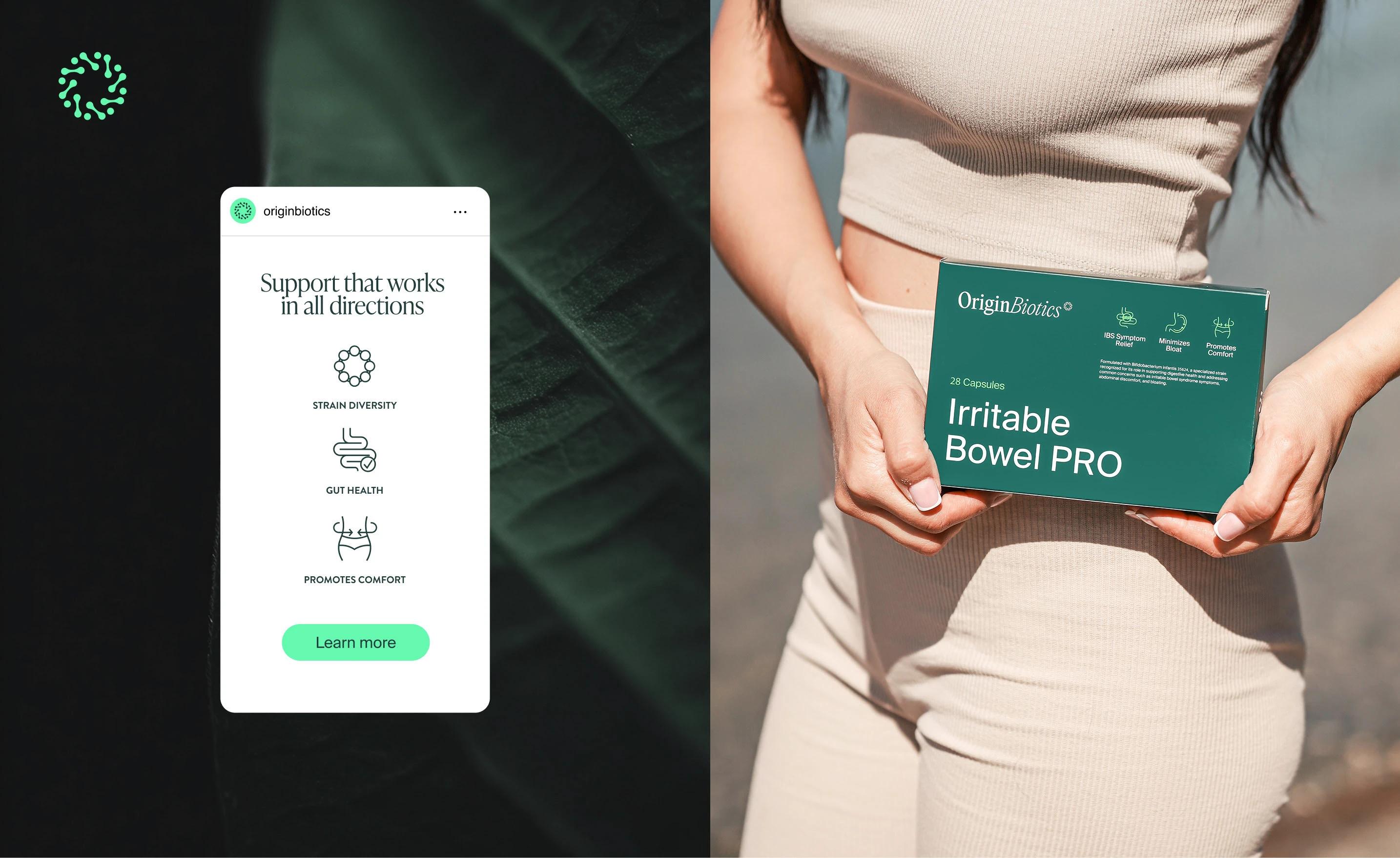 OriginBiotics supplement branding and packaging — Maja Regula, image 5