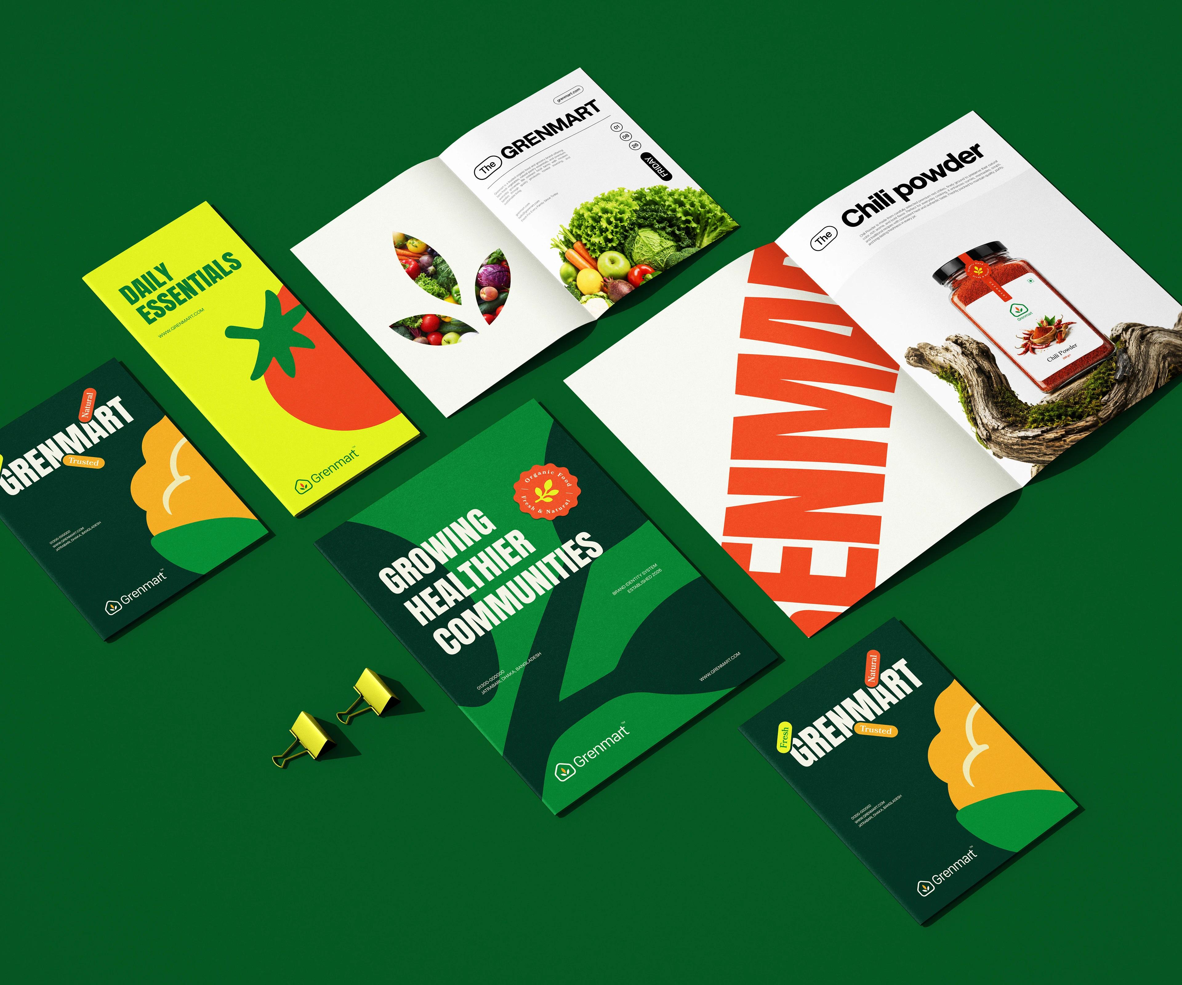 Grenmart: Halo Pixel Agency's Identity for an Organic Food and Grocery Brand