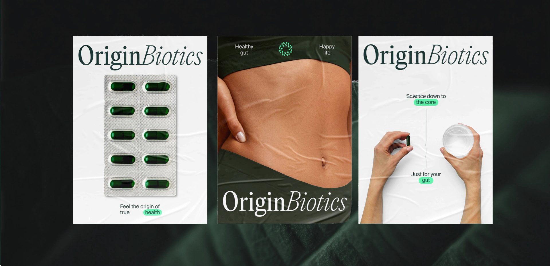 OriginBiotics supplement branding and packaging — Maja Regula, image 9