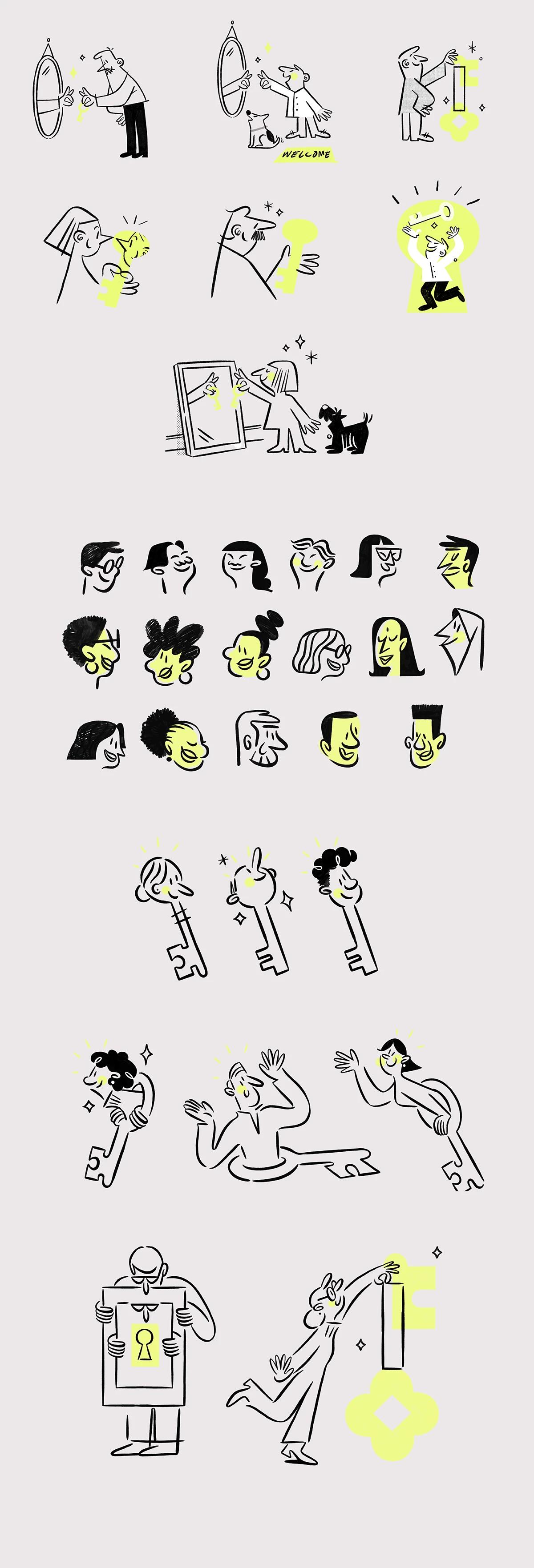 True Keys: Pao Bassol's Illustrations and GIFs for a Real Estate Brand