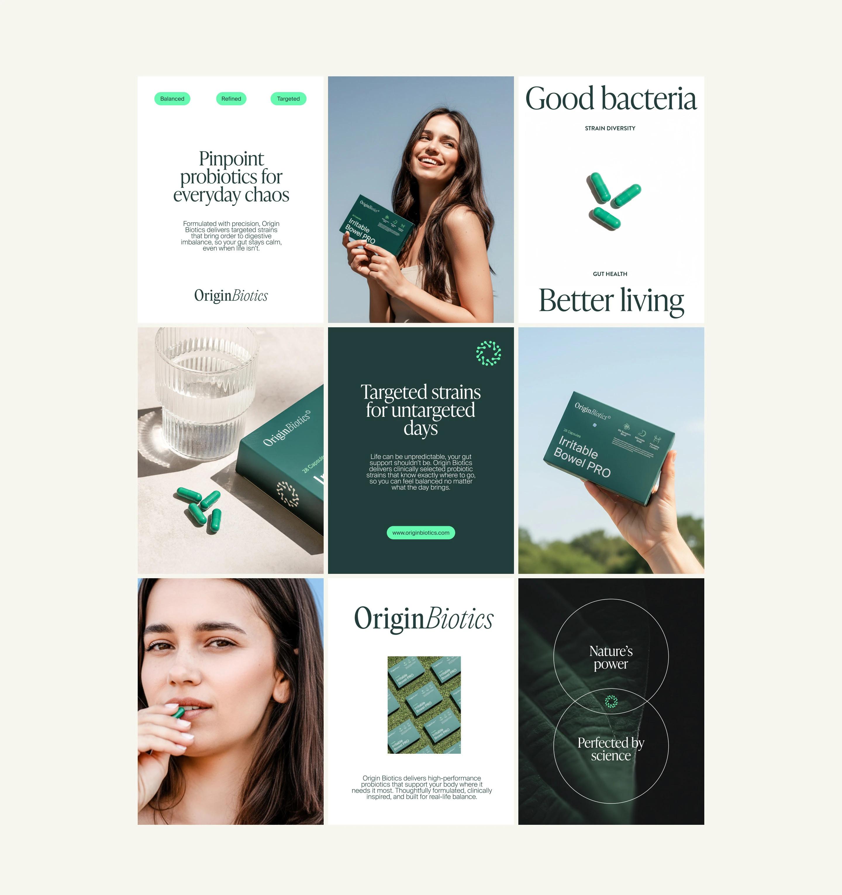 OriginBiotics supplement branding and packaging — Maja Regula, image 6