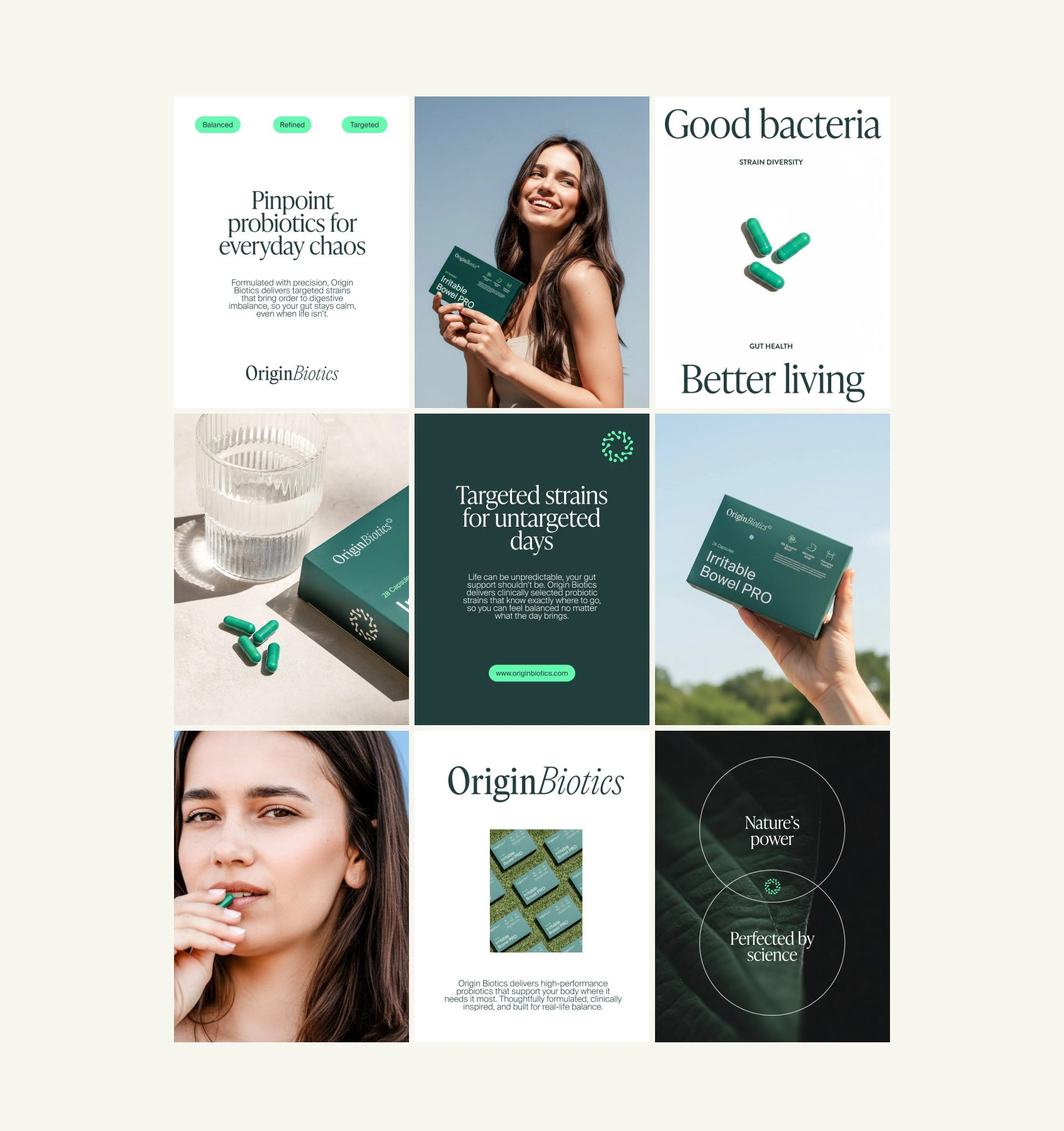 OriginBiotics supplement branding and packaging — Maja Regula, image 6