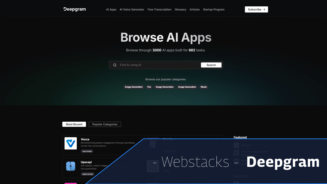 AI Innovation at Scale: The Deepgram AI Apps Directory